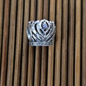 925 Silver Pandora Anna Crown Bracelet Charm